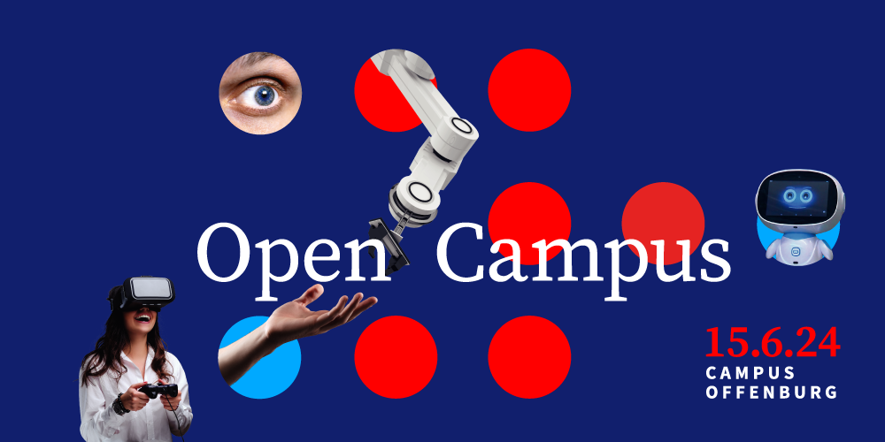 Rote und hellblaue Kreise mit dem Schriftzug Open Campus